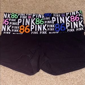 Pink fold over shorts